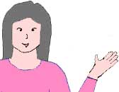 女性の説明のイラスト